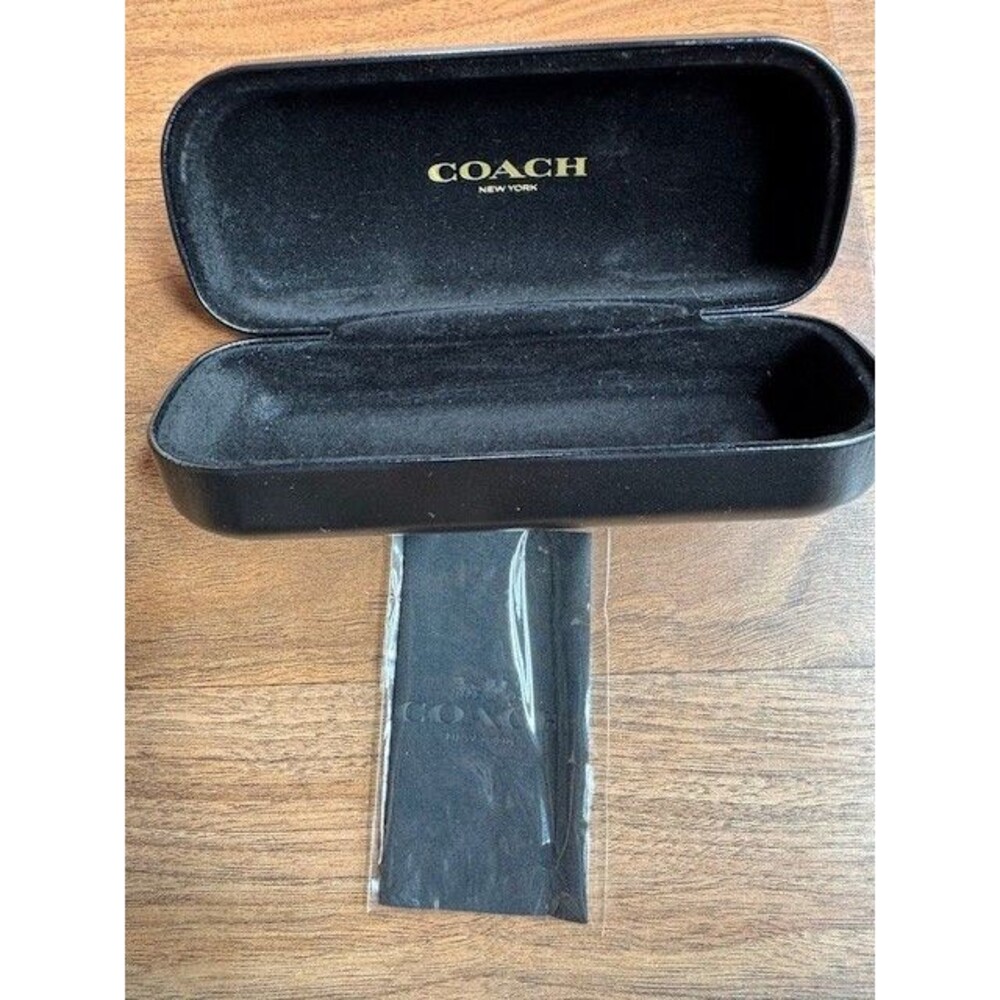 Coach Original Black Sunglasses eyeglass Case Hard Clamshell with cleaning cloth